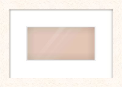 Ivory Flat Frame for 8 × 4in artwork, with Smooth White Single Mount