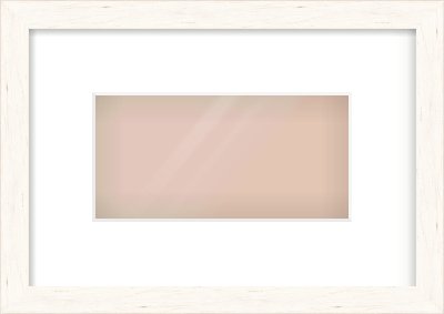 Ivory Flat Frame for 8 × 4in artwork, with Smooth White Single Mount