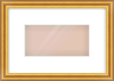 Gold Reverse Frame for 8 × 4in artwork, with Smooth White Single Mount