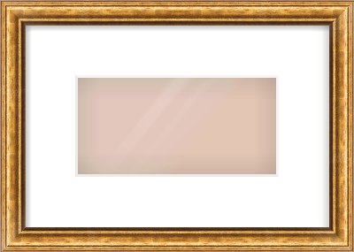 Gold Cushion Frame for 8 × 4in artwork, with Smooth White Single Mount