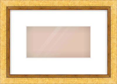 Gold Leaf Flat Frame for 8 × 4in artwork, with Smooth White Single Mount