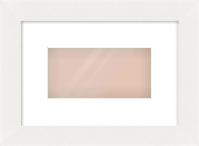 White Flat Frame for 8 × 4in artwork, with Smooth White Single Mount