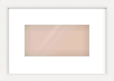 White Beveled Frame for 8 × 4in artwork, with Smooth White Single Mount