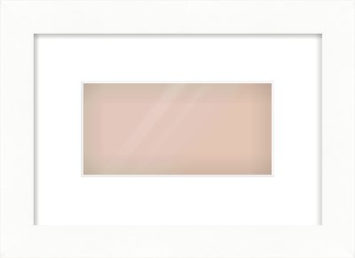 White Bevel Frame for 8 × 4in artwork, with Smooth White Single Mount
