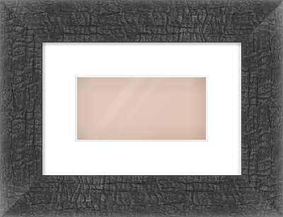 Carbon Flat Frame for 8 × 4in artwork, with Smooth White Single Mount