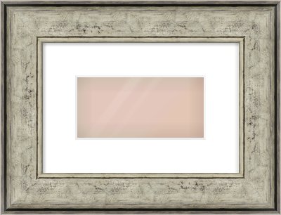 Silver Flat Frame for 8 × 4in artwork, with Smooth White Single Mount