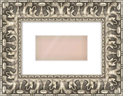 Silver Reverse Frame for 8 × 4in artwork, with Smooth White Single Mount