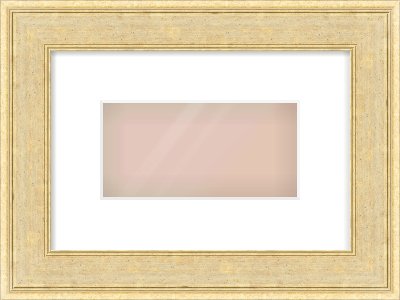 Gold Flat Frame for 8 × 4in artwork, with Smooth White Single Mount