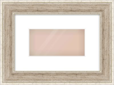 Silver Flat Frame for 8 × 4in artwork, with Smooth White Single Mount
