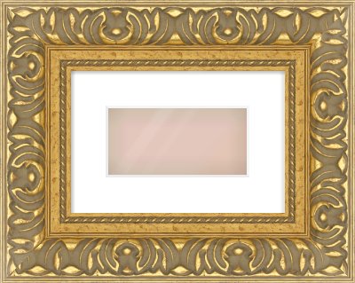 Gold Reverse Frame for 8 × 4in artwork, with Smooth White Single Mount