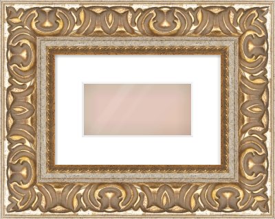 Silver / Gold Reverse Frame for 8 × 4in artwork, with Smooth White Single Mount