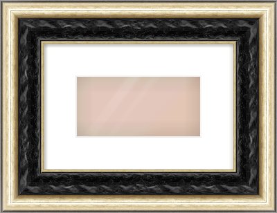Black & Champagne Silver Spoon Frame for 8 × 4in artwork, with Smooth White Single Mount
