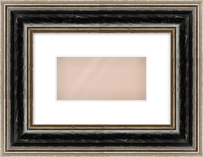 Black & Champagne Silver Spoon Frame for 8 × 4in artwork, with Smooth White Single Mount