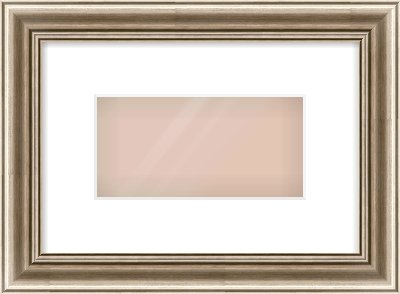 Silver Cushion Frame for 8 × 4in artwork, with Smooth White Single Mount