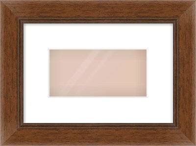 Brown Flat Frame for 8 × 4in artwork, with Smooth White Single Mount