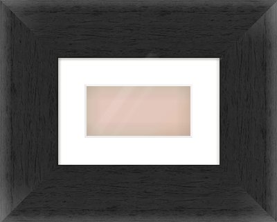Black Flat Frame for 8 × 4in artwork, with Smooth White Single Mount