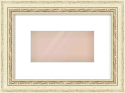 Ivory Distressed Frame for 8 × 4in artwork, with Smooth White Single Mount
