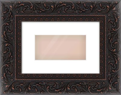 Black Reverse Frame for 8 × 4in artwork, with Smooth White Single Mount
