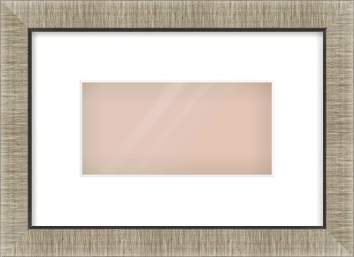 Silver & Black Sided Flat Frame for 8 × 4in artwork, with Smooth White Single Mount
