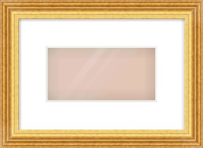 Gold Reverse Frame for 8 × 4in artwork, with Smooth White Single Mount