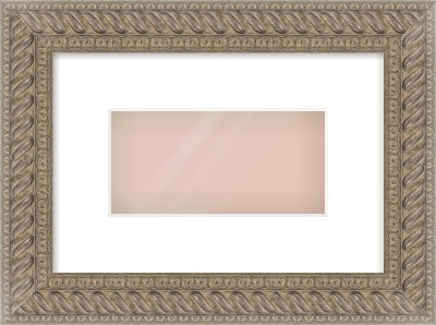 Silver Dome Frame for 8 × 4in artwork, with Smooth White Single Mount