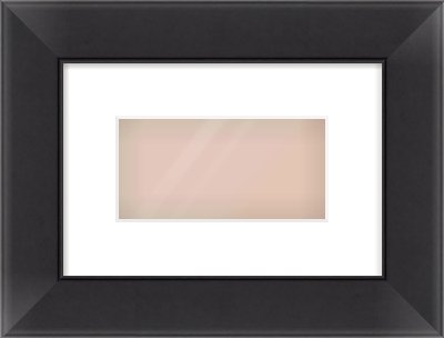 Black Flat Frame for 8 × 4in artwork, with Smooth White Single Mount
