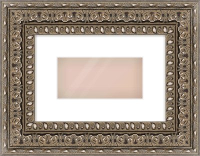 Silver Reverse Frame for 8 × 4in artwork, with Smooth White Single Mount