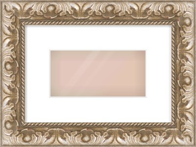 Silver Scoop Frame for 8 × 4in artwork, with Smooth White Single Mount