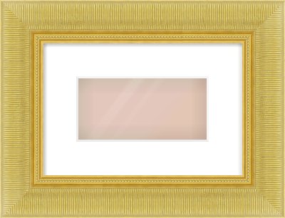 Gold Reverse Frame for 8 × 4in artwork, with Smooth White Single Mount