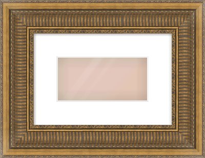 Gold Scoop Frame for 8 × 4in artwork, with Smooth White Single Mount