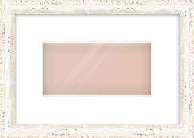 White Scoop Frame for 8 × 4in artwork, with Smooth White Single Mount
