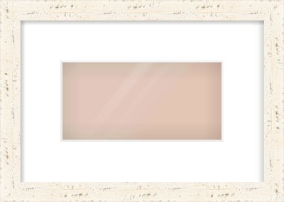 White Flat Frame for 8 × 4in artwork, with Smooth White Single Mount