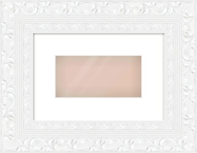 White Reverse Frame for 8 × 4in artwork, with Smooth White Single Mount
