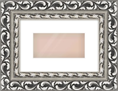 Silver Reverse Frame for 8 × 4in artwork, with Smooth White Single Mount
