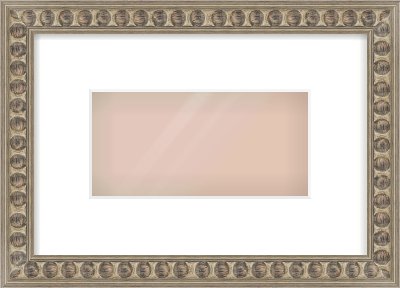 Silver Cushion Frame for 8 × 4in artwork, with Smooth White Single Mount