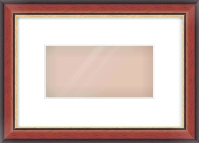 Brown Cushion Frame for 8 × 4in artwork, with Smooth White Single Mount