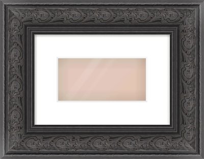Black Spoon Frame for 8 × 4in artwork, with Smooth White Single Mount