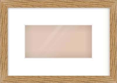 Oak Effect Flat Frame for 8 × 4in artwork, with Smooth White Single Mount