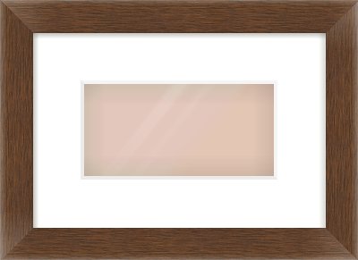 Brown Flat Frame for 8 × 4in artwork, with Smooth White Single Mount