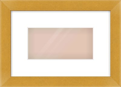Gold Flat Frame for 8 × 4in artwork, with Smooth White Single Mount