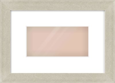 Silver Flat Frame for 8 × 4in artwork, with Smooth White Single Mount