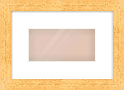 Oak Effect Flat Frame for 8 × 4in artwork, with Smooth White Single Mount
