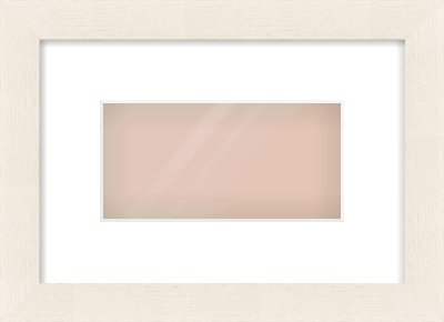 White Flat Frame for 8 × 4in artwork, with Smooth White Single Mount