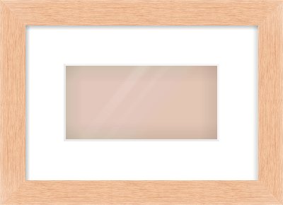 Oak Effect Flat Frame for 8 × 4in artwork, with Smooth White Single Mount