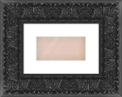 Black Scoop Frame for 8 × 4in artwork, with Smooth White Single Mount