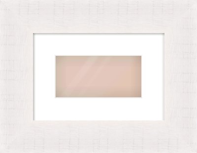 Rough Cut Effect Flat Frame for 8 × 4in artwork, with Smooth White Single Mount