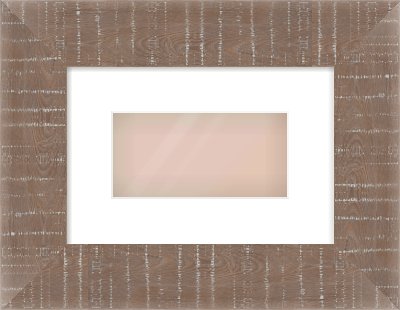 Rough Cut Effect Flat Frame for 8 × 4in artwork, with Smooth White Single Mount