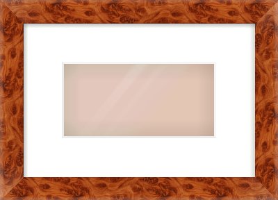 Brown Flat Frame for 8 × 4in artwork, with Smooth White Single Mount