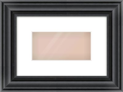 Black Spoon Frame for 8 × 4in artwork, with Smooth White Single Mount