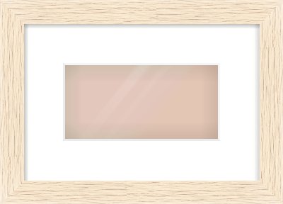 Ivory Flat Frame for 8 × 4in artwork, with Smooth White Single Mount